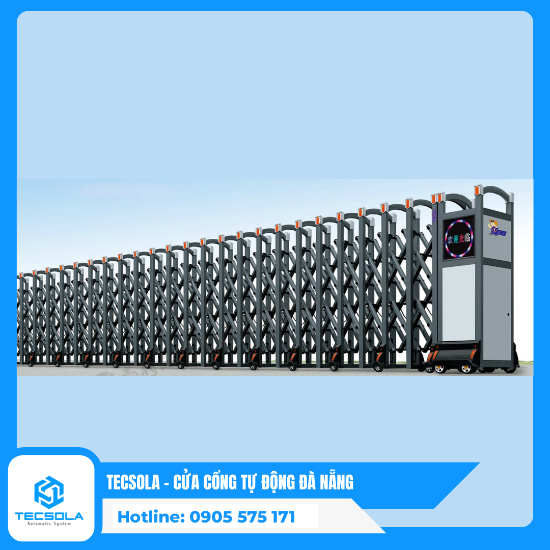 Cổng Xếp nhôm TECSOLA 03